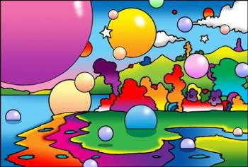 Bubbles Landscape | Obraz na stenu