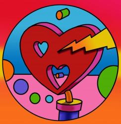 Pop Art Lightning Heart Circle | Obraz na stenu
