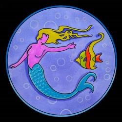 Pop Art Mermaid Circle | Obraz na stenu