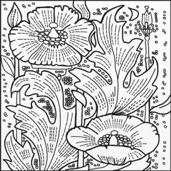 Hollyhocks Lineart | Obraz na stenu