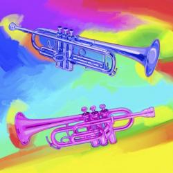Pop Art Trumpets | Obraz na stenu