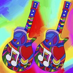 Guitars Peace Love Music | Obraz na stenu