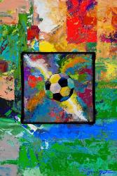 Window into the Soccer Universe-  Red and Green Football | Obraz na stenu