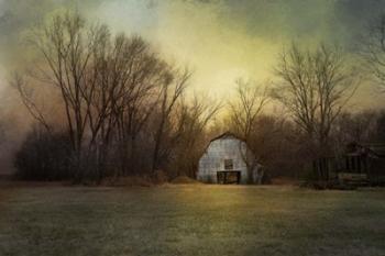 Blue Barn At Sunrise | Obraz na stenu