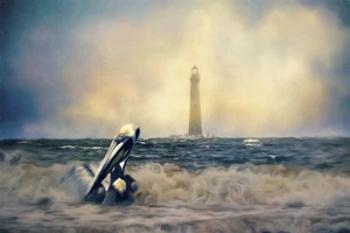 Pelican and The Lighthouse | Obraz na stenu