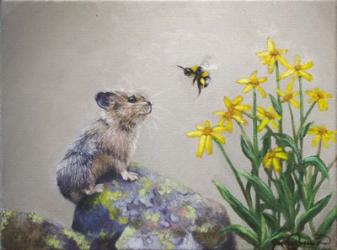 A Pika and a Bumblebee | Obraz na stenu