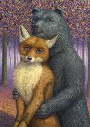 Fox and Bear Couple | Obraz na stenu