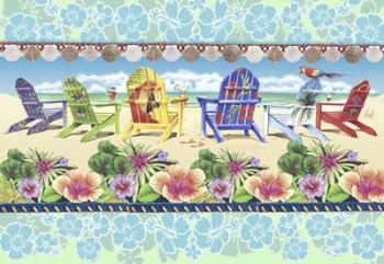 Coastal Chairs Floral | Obraz na stenu