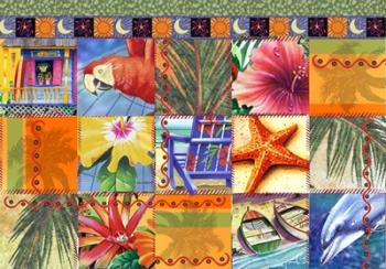 Tropical Quilt Mosaic | Obraz na stenu