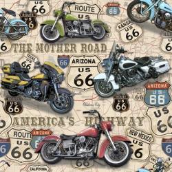 Vintage Motorcycles on Route 66-A | Obraz na stenu