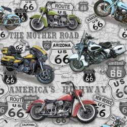Vintage Motorcycles on Route 66-C | Obraz na stenu