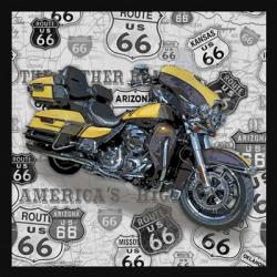 Vintage Motorcycles on Route 66-F | Obraz na stenu