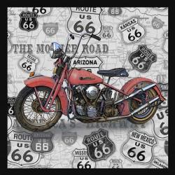 Vintage Motorcycles on Route 66-W | Obraz na stenu
