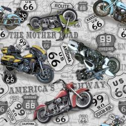 Vintage Motorcycles on Route 66-Z | Obraz na stenu