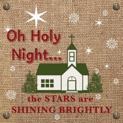 Christmas on Burlap - Oh Holy Night | Obraz na stenu