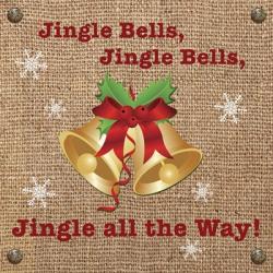 Christmas on Burlap - Jingle Bells | Obraz na stenu