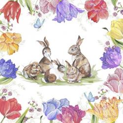 Bunnies In The Tulips-A | Obraz na stenu
