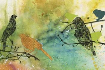 Birds On Watercolor  -  A | Obraz na stenu