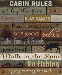 Cabin Rules On Wood | Obraz na stenu