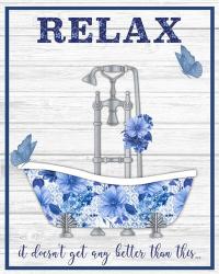 Blue Floral Bath Art A | Obraz na stenu