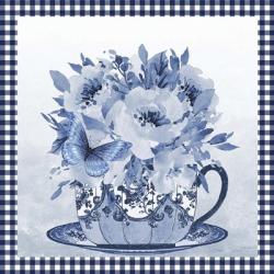Blue Teacup Bouquet A | Obraz na stenu