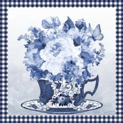 Blue Teacup Bouquet E | Obraz na stenu