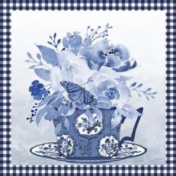 Blue Teacup Bouquet F | Obraz na stenu