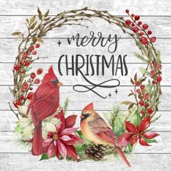 Cardinal Christmas Wreath | Obraz na stenu