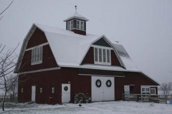 Red Barn in Winter | Obraz na stenu
