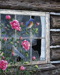 Roses & Bluebirds | Obraz na stenu