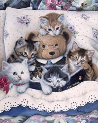Kittens And Teddy Bear | Obraz na stenu