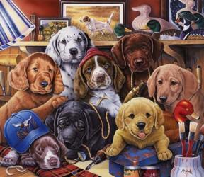 Grandpa's Puppies | Obraz na stenu