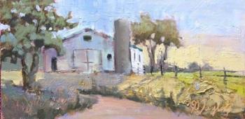 Plein Air Trees and Barn | Obraz na stenu