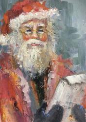 Santa with naughty and nice list | Obraz na stenu