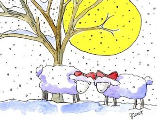 Two Sheep Xmas | Obraz na stenu