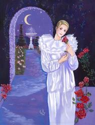 Pierrot In The Rose Garden | Obraz na stenu