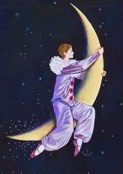 Pierrot Riding The Moon | Obraz na stenu