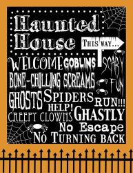 Haunted House Welcome Flag Outlines | Obraz na stenu