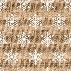 Burlap White Snowflakes | Obraz na stenu