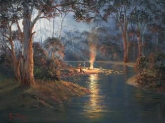 Megalong Creek Moonrise | Obraz na stenu