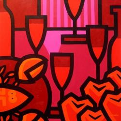 Poppies Apples Wine And Fish | Obraz na stenu