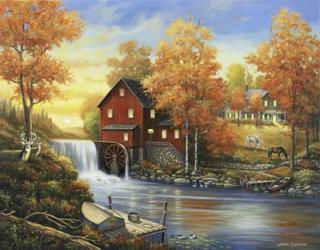 Autumn Sunset At The Old Mill | Obraz na stenu