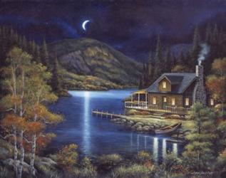 Moonlit Cabin | Obraz na stenu