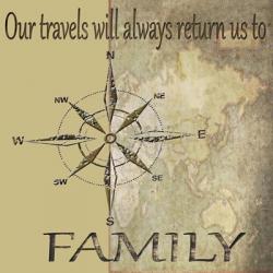 Travels lead back to Family | Obraz na stenu