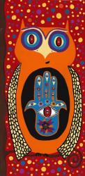 Owl With Evil Eye Hamsa | Obraz na stenu