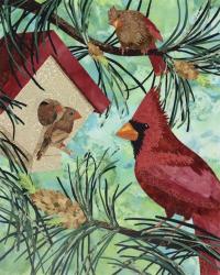 Cardinals And Birdhouse | Obraz na stenu