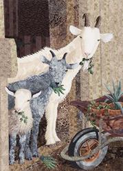 Three Goats and a Wheelbarrow | Obraz na stenu