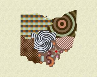Ohio State Map | Obraz na stenu