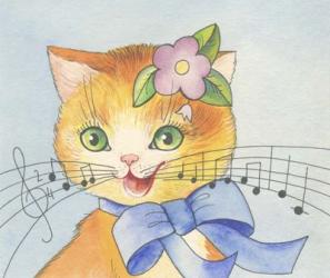 Cat And His Song | Obraz na stenu