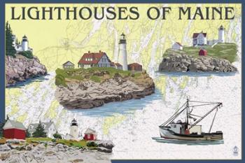 Lighthouses Of Maine | Obraz na stenu